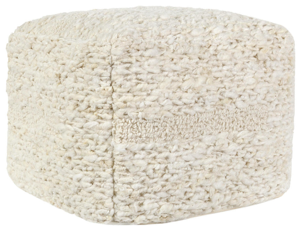 Sinclair 24" Brown Leather Floor Cushion Pouf