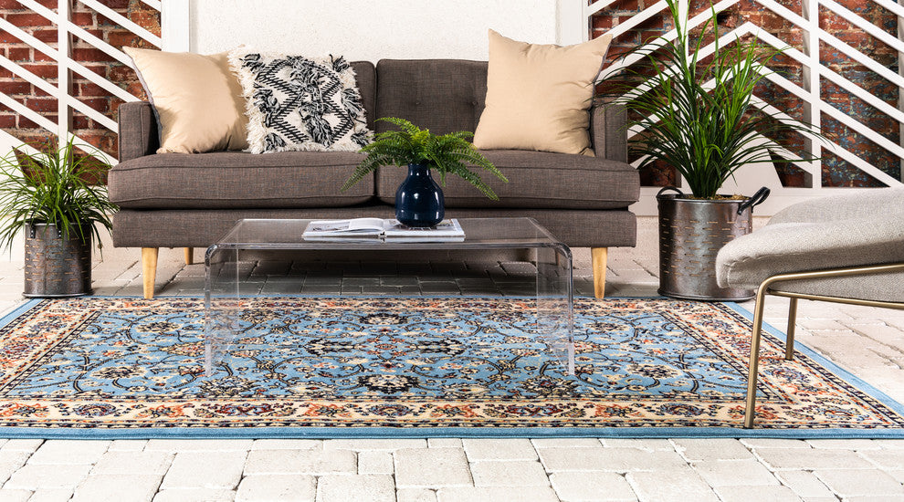 Unique Loom Light Blue Washington Sialk Hill 4' 0 x 6' 0 Area Rug