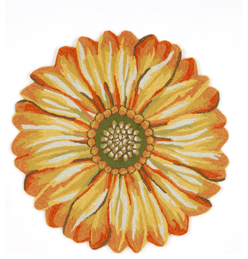 Frontporch Sunflower Mat, Yellow, 3' Round