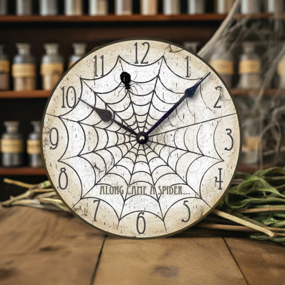 Vintage-Style Halloween Spider Clock