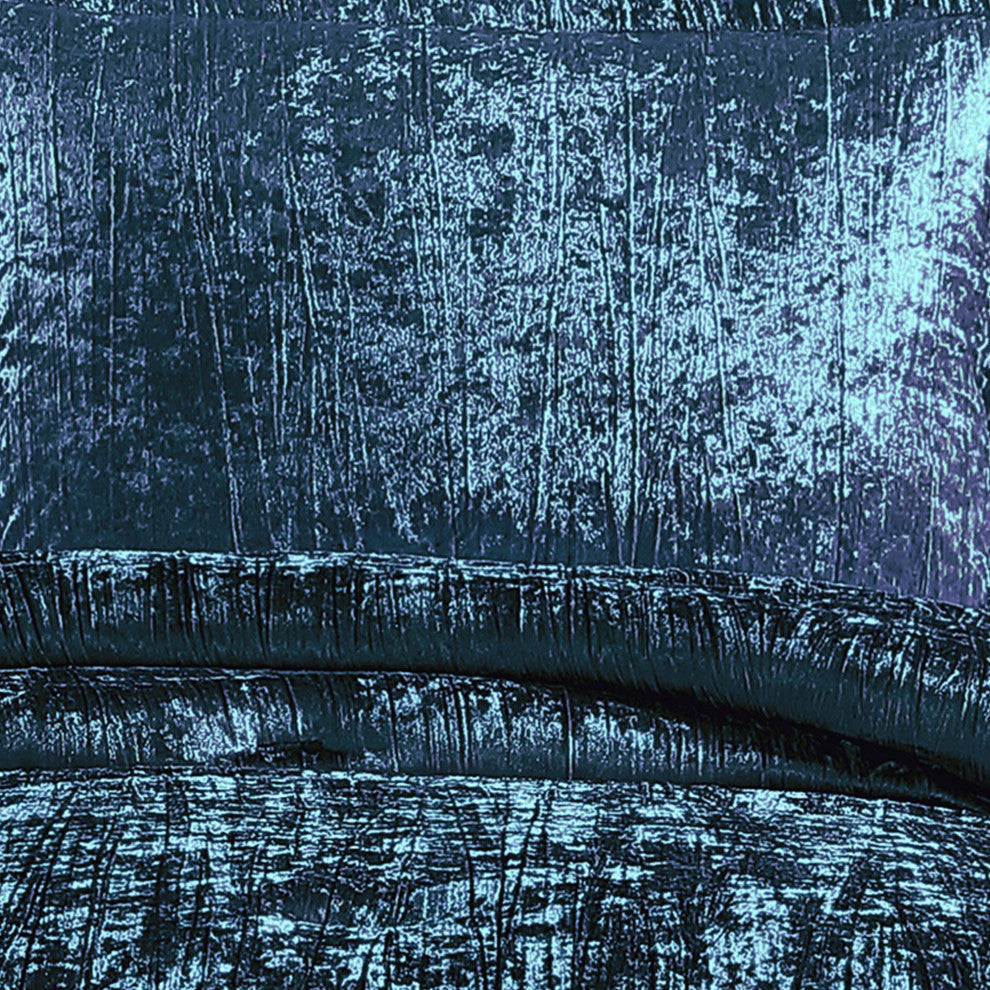 Benzara BM283888 Jay 2 Piece Twin Comforter Set, Polyester Velvet Texture, Blue