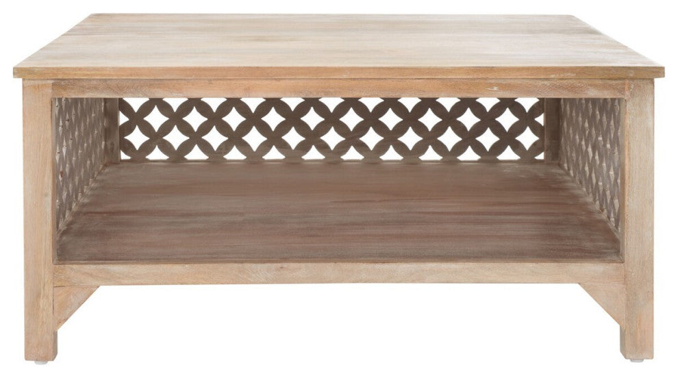 Safavieh Squall Square 1 Shelf Coffee Table, Burnt White