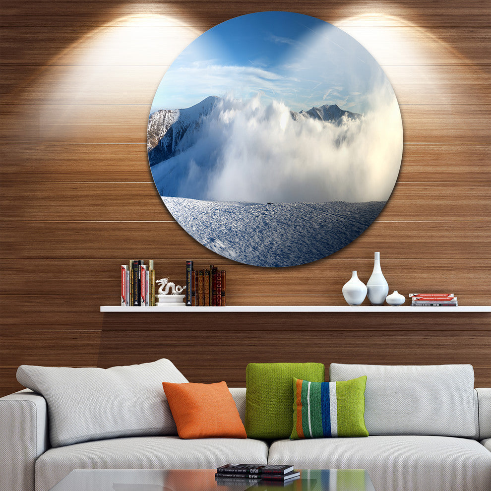 Beautiful Winter Landscape, Photo Round Wall Art, 36"