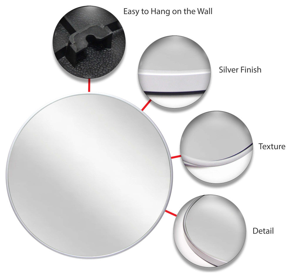 Plata 21" Matte Silver Wall Mirror
