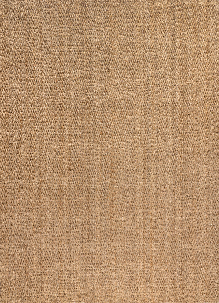 Espina Hand Woven Herringbone Chunky Jute Natural 8' x 10' Area Rug