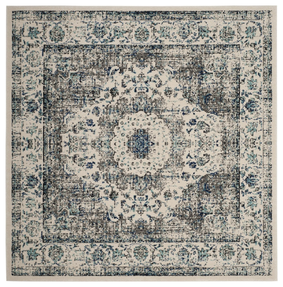 Safavieh Couture Evoke EVK220 Rug, Ivory / Grey, 11' Square