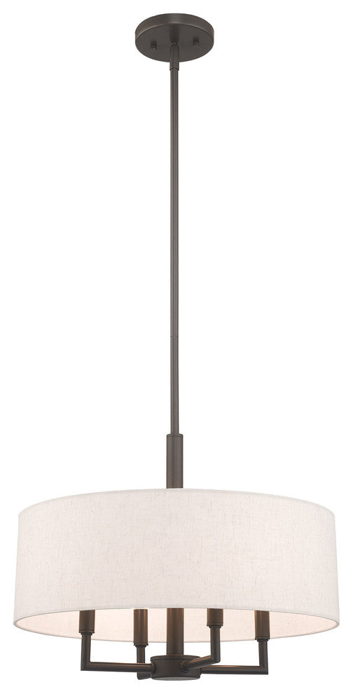 Livex Lighting English Bronze 4-Light Pendant Chandelier
