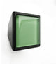 Light Fern Green Crystal Glass Black Metal Square Frustum Knob