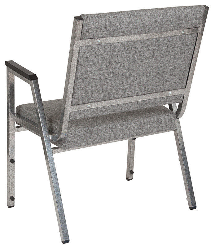 Antimicrobial Bariatric Arm Chair With Silver Vein Frame, Gray Fabric