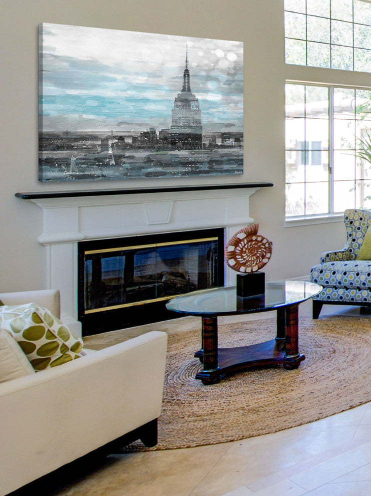 "Blue City Hues" Print on Canvas, 45"x30"