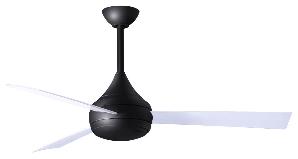 Donaire Paddle Fan Integrated LED, Matte Black, Gloss White Blades