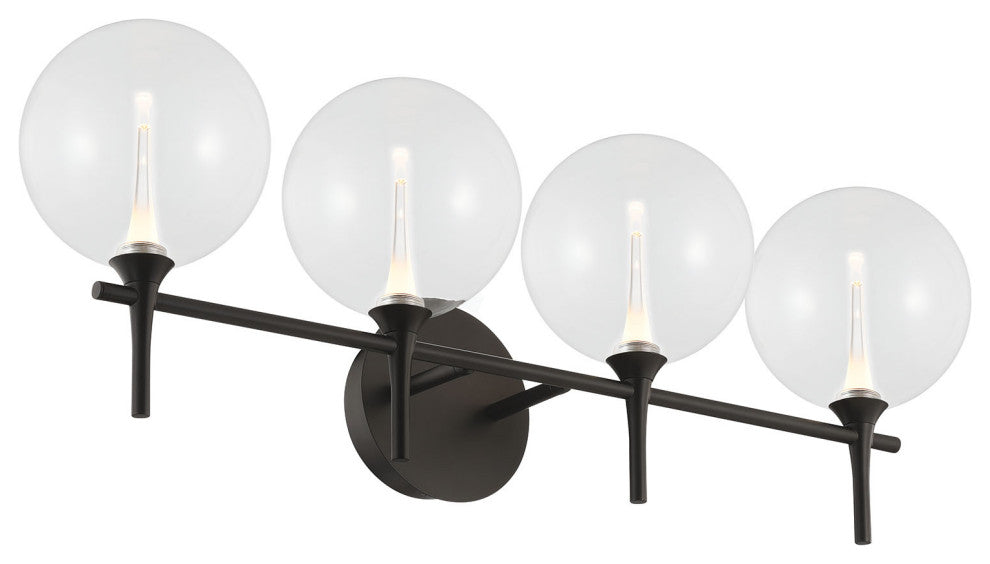 Iissa, Vanity, 4Lt, Matte Black, Clear Glass