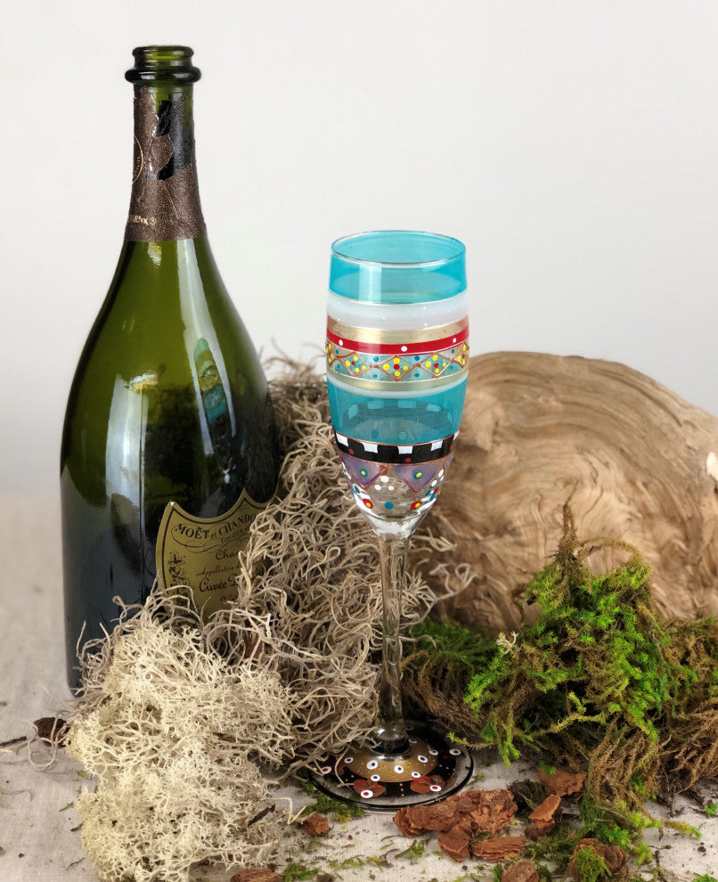 Mosaic Carnival Champagne Glasses, Set of 2