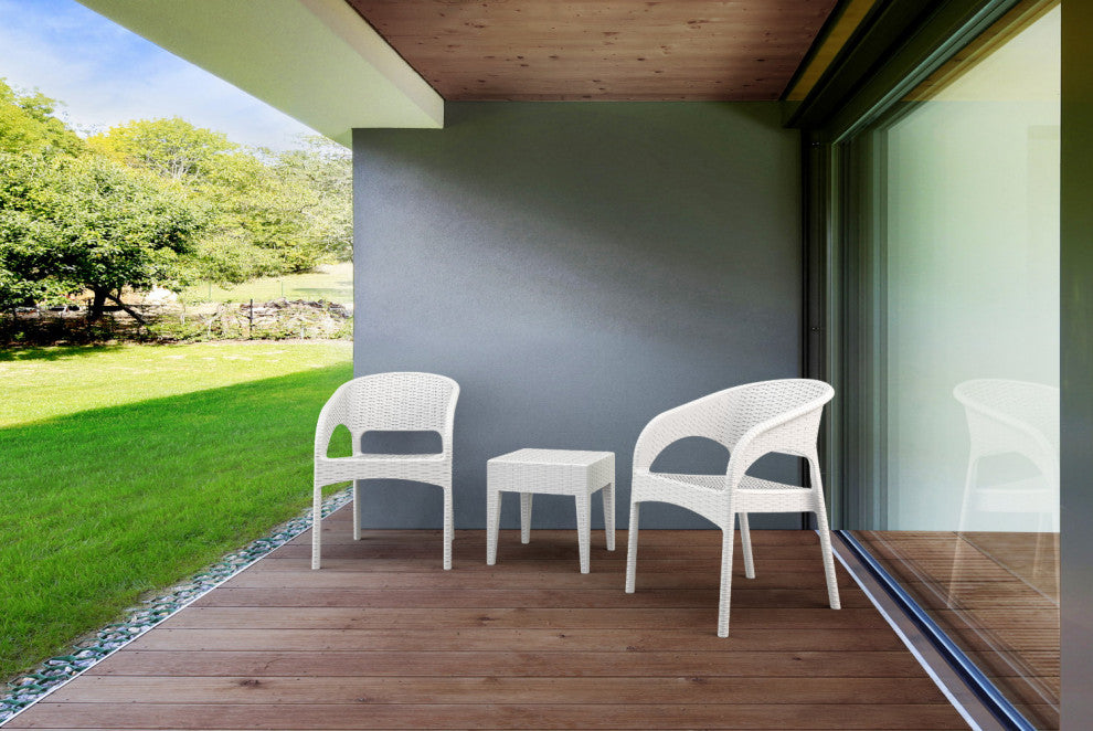 Compamia Miami Outdoor Side Table, White