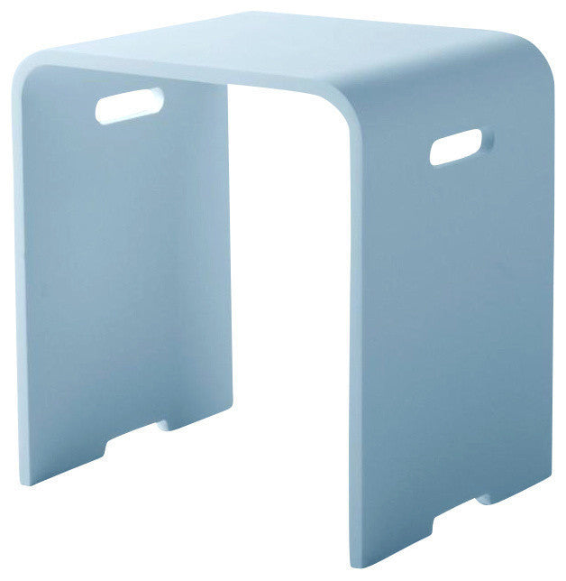 ADM Curved Bath Stool, Glossy White, 16"