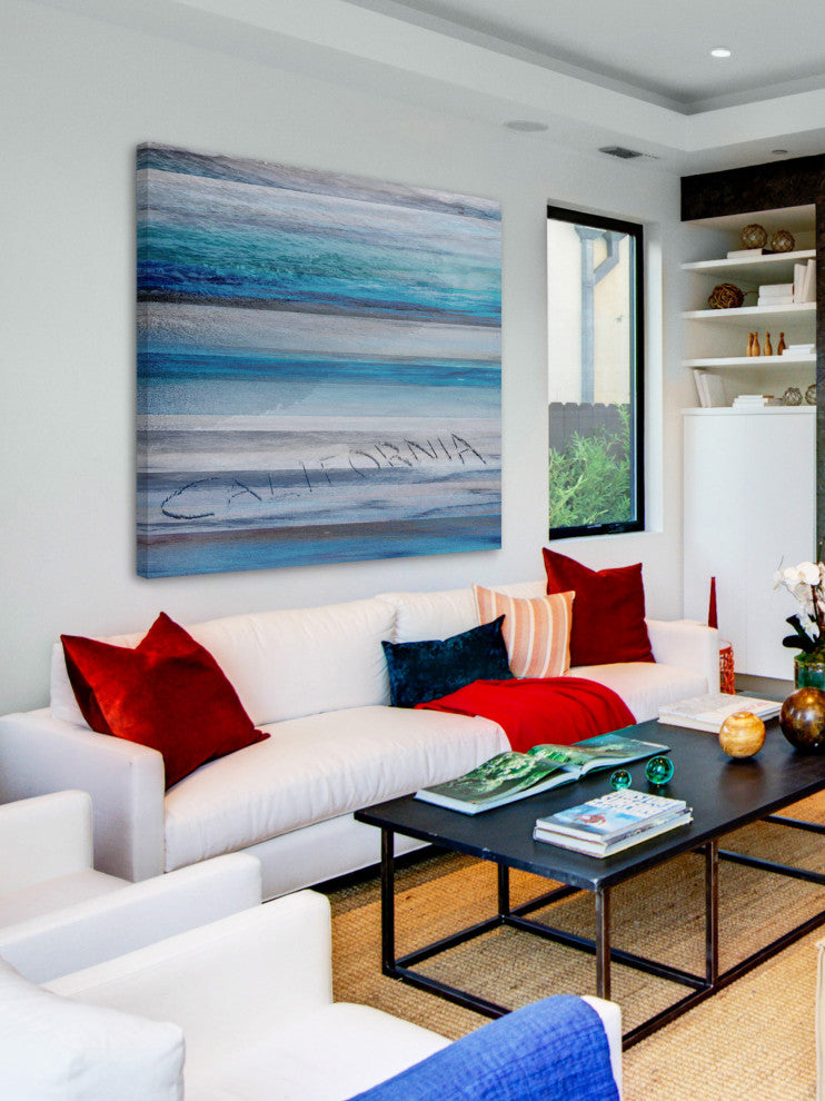 "California in the Sand" Print on Canvas, 48"x48"