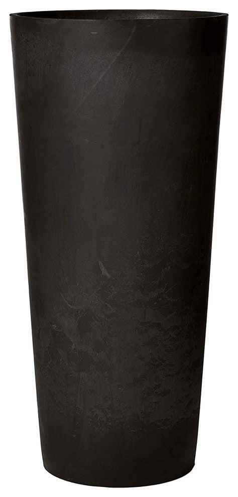 Contempo Tall Round Planter, Black