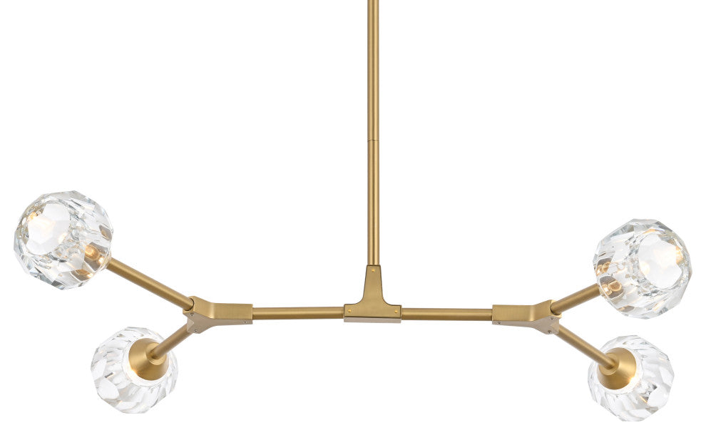 4 Light Pendant, Gold