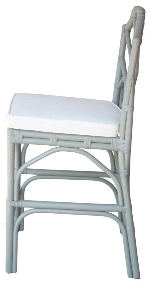 Kara Rattan Counter Stool, Set of 2, Gray