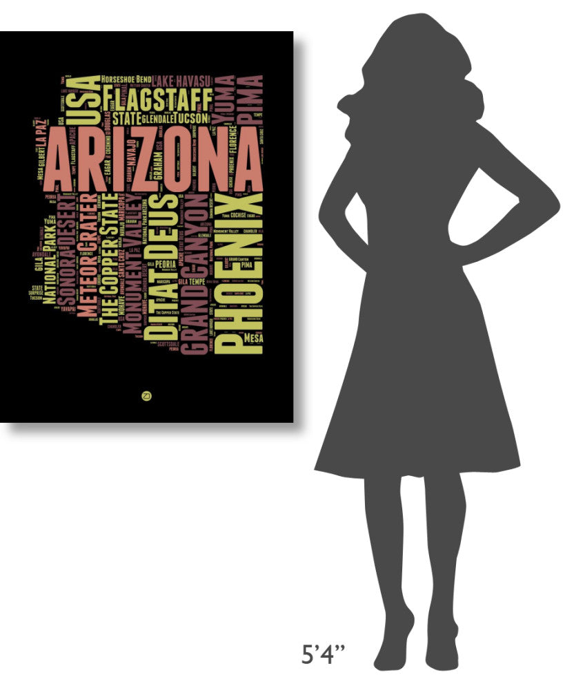 "Arizona Word Cloud 1" Fine Art Print