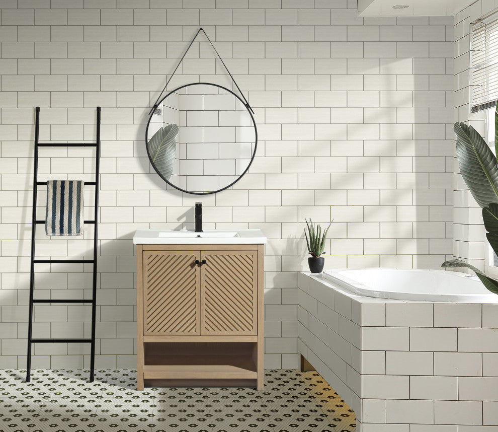 Selena Bathroom Vanity, Oak, 30", Single Sink, Freestanding