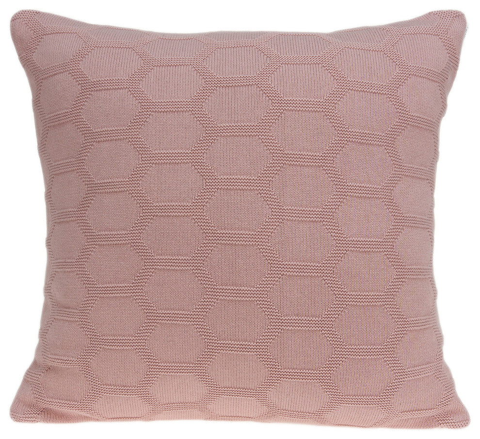 Parkland Collection Diani Transitional Pink Pillow Cover With Poly Insert
