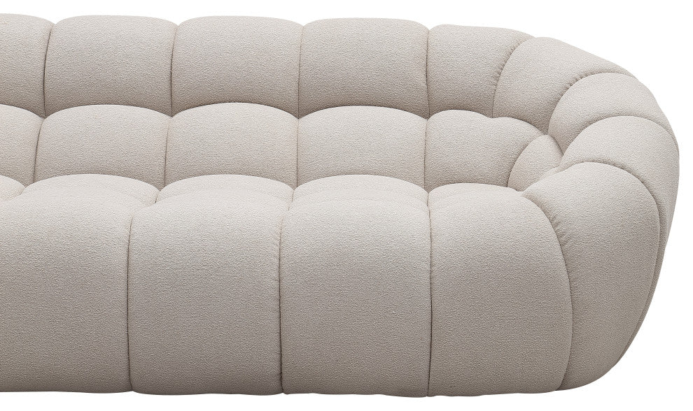 Divani Casa Yolonda Modern Beige Curved Sectional Sofa