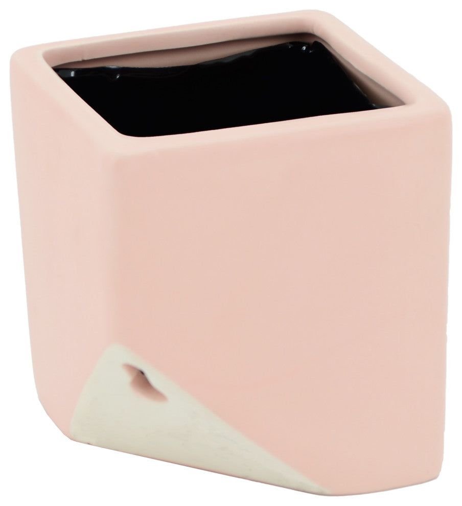 Arcadia Garden Products Large Cube Wall Planter, Coral