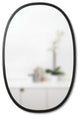 Umbra Hub Modern Wall Mount Oval Mirror Black