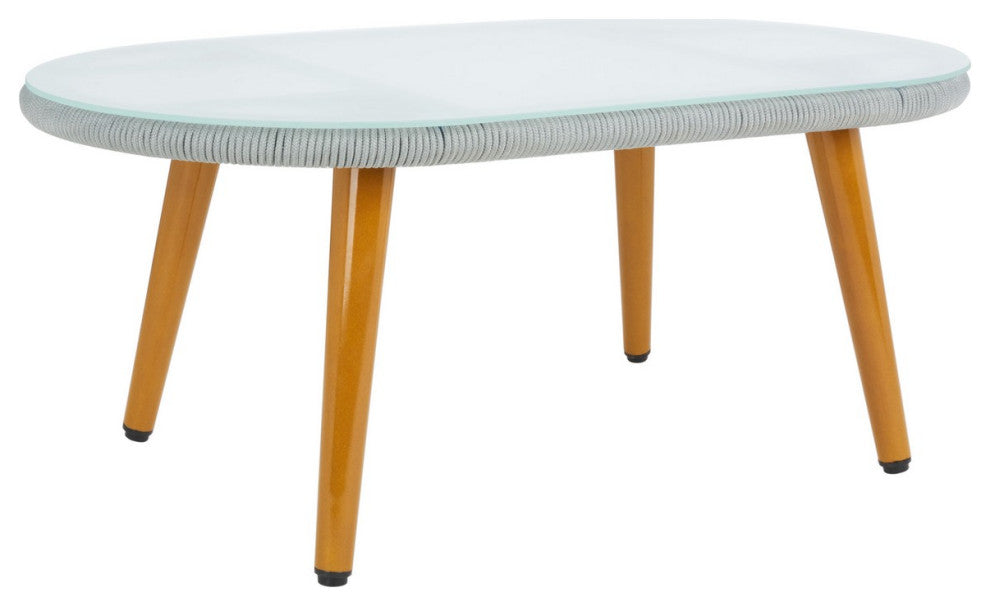 Safavieh Outdoor Halcott 4 Piece Living Set Grey / White