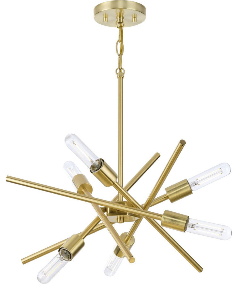 Astra Collection Six-Light 22" Satin Brass Modern Chandelier