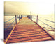 "Brown Wooden Boardwalk To The Sea" Sea Bridge Canvas Art Print, 40"x30"