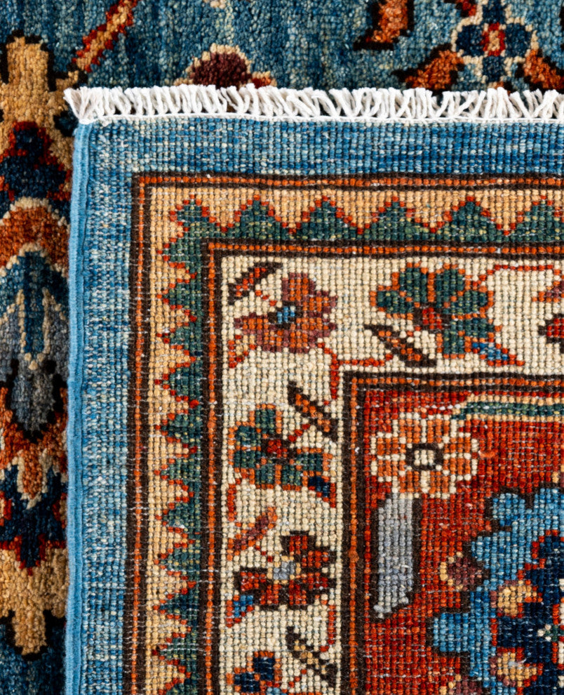 Serapi One-of-a-Kind Hand-Knotted Area Rug Light Blue, 9'3" x 12'3"
