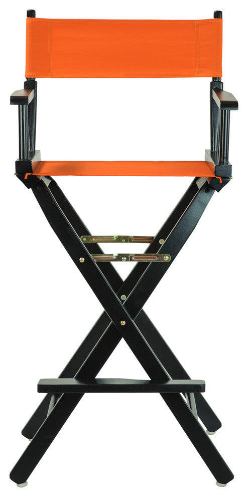 030" Director's Chair Black Frame-Tangerine Canvas