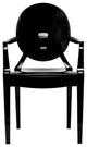 Modern Urban Living Room Clear Dining Armchairs Black Set of 2