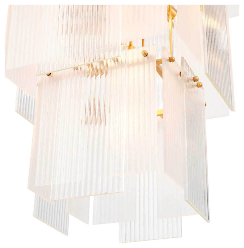 Frosted Glass Tiered Chandelier, Eichholtz Giardano