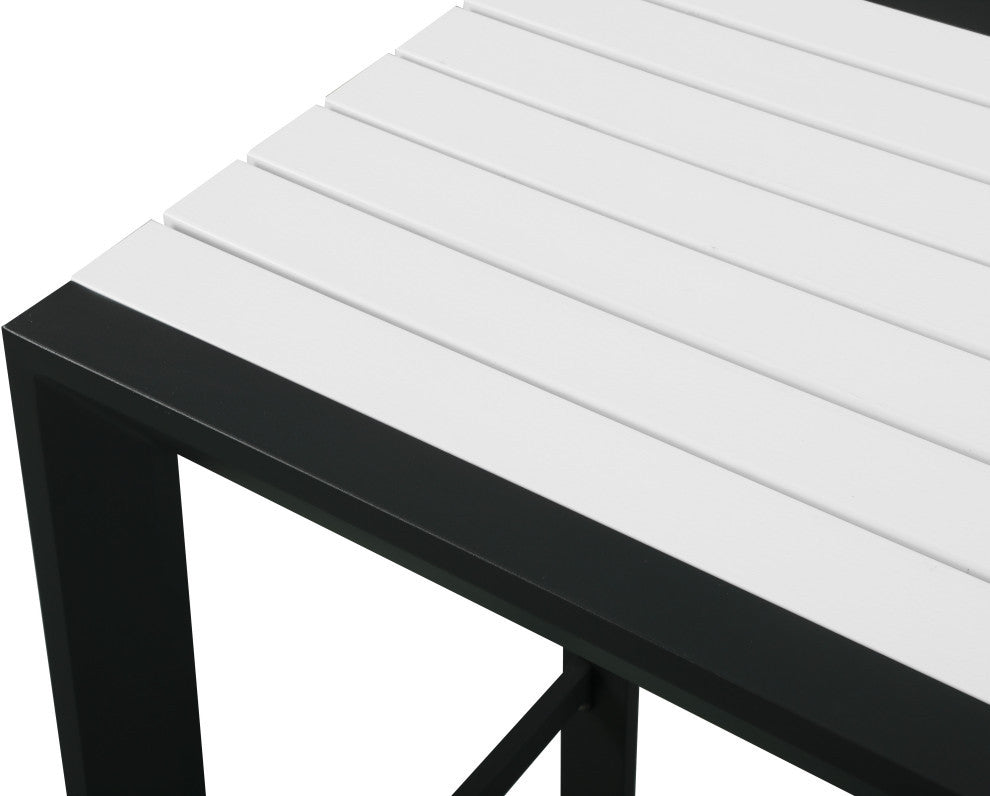 Nizuc Outdoor Rectangular Patio Bar Table, White