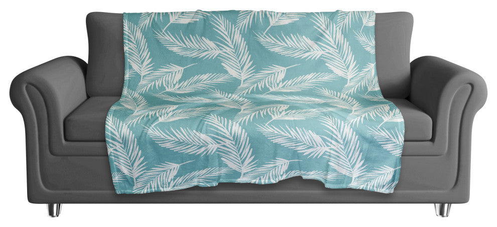 Mint Palms 50x60 Coral Fleece Blanket