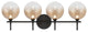Iissa, Vanity, 4Lt, Matte Black, Amber Glass