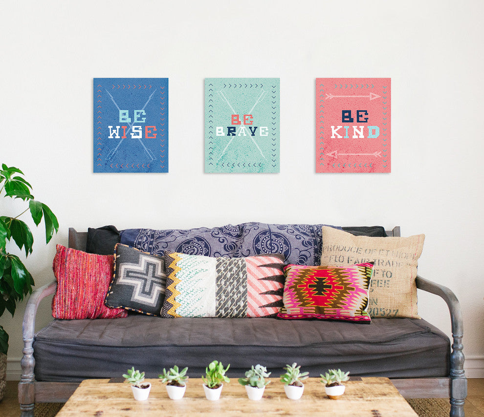 Collection Be Brave Arrows, Paper Print, 11"x14", 3 Piece Set