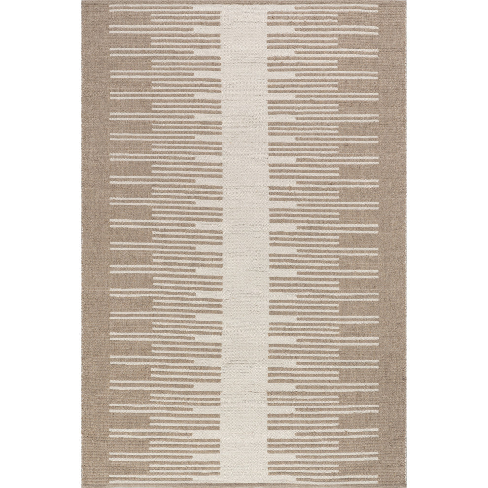 Drift Reversible Wool Area Rug, Natural 5' x 8'