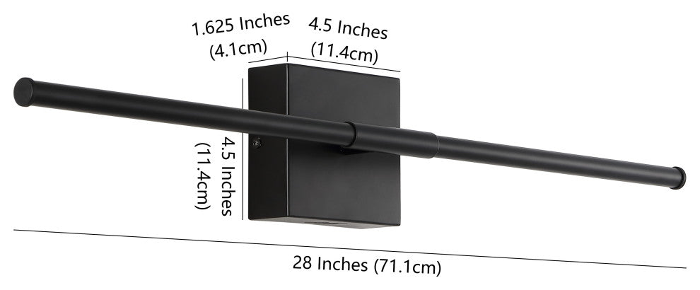 Makena 28" Dimmable Integrated Led Metal Wall Sconce, Black