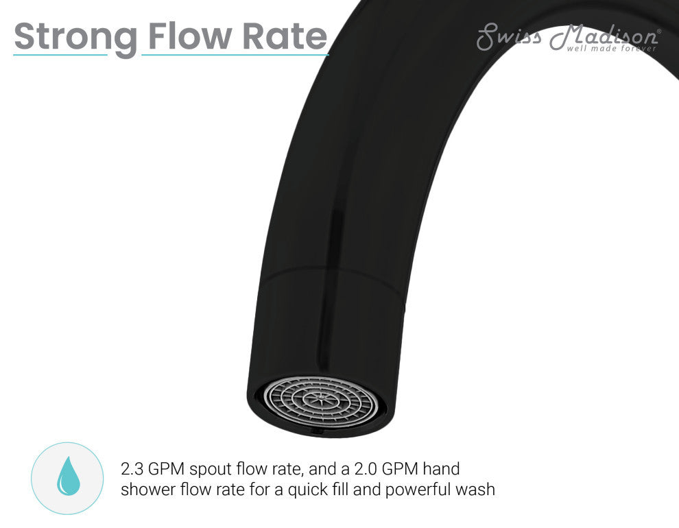 Ivy Freestanding Bathtub Faucet, Matte Black