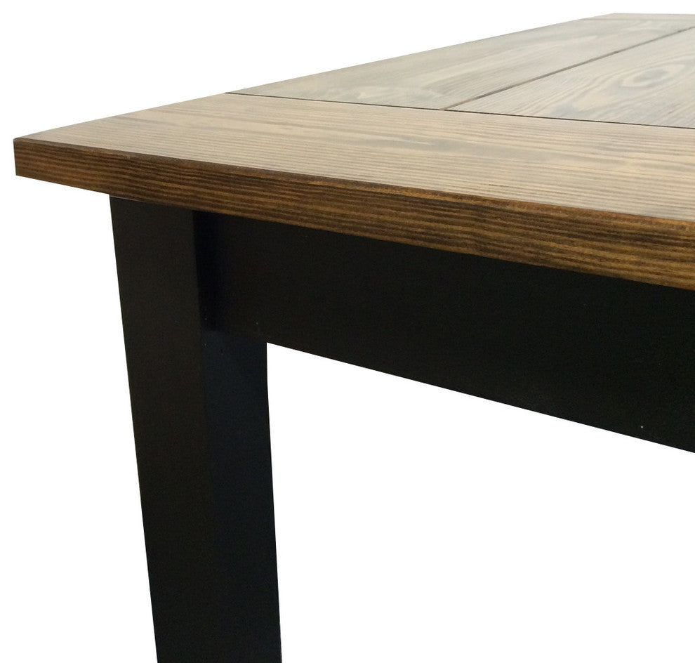 Walnut-Black Farmhouse Table, 72"