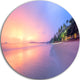Beach With Colorful Sky, Beach And Shore Photo Disc Metal Artwork, 23"