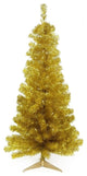 4'x29" Pre-Lit Slim Artificial Tinsel Christmas Tree, Clear Lights, Gold