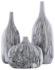 Marble Contemporary Marbled Glaze Ceramic Vases, 3-Piece Set