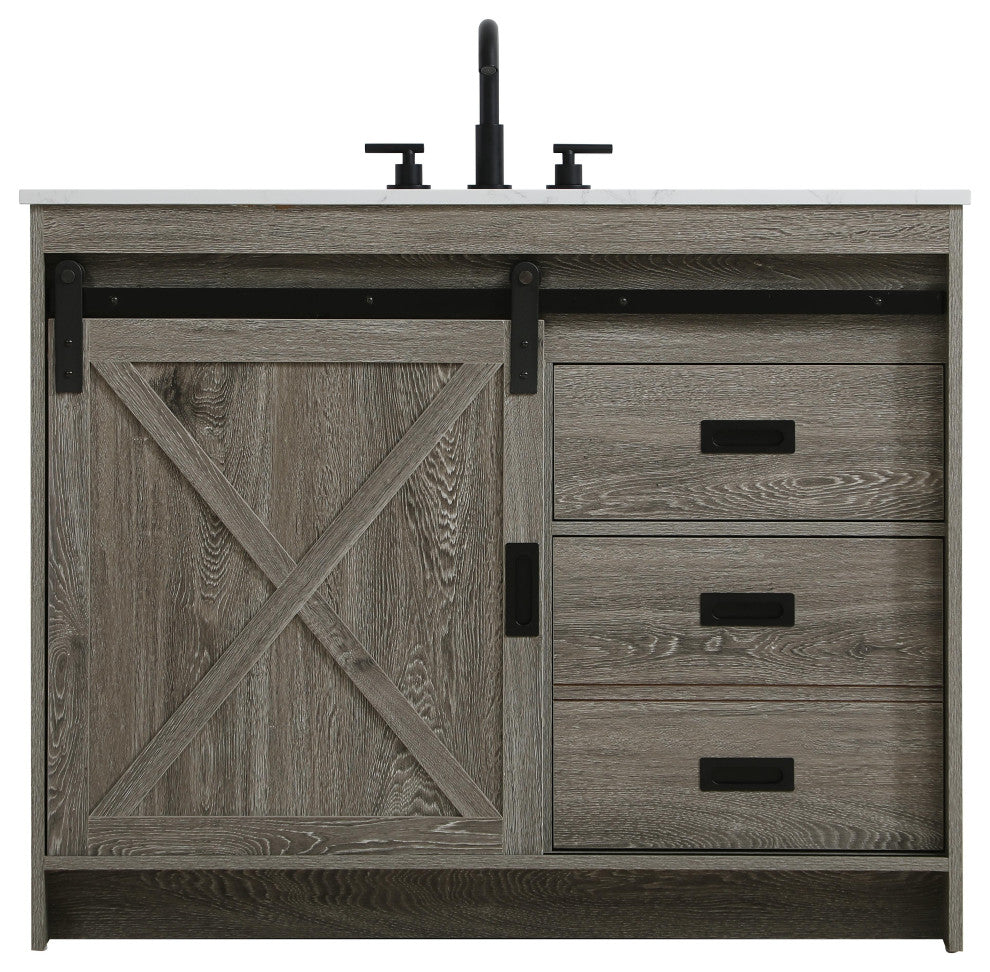 Home Living 42" Single Bathroom Vanity, Rustic Grey