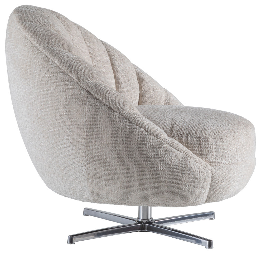 Lucille Swivel Chair Polished Chrome Base