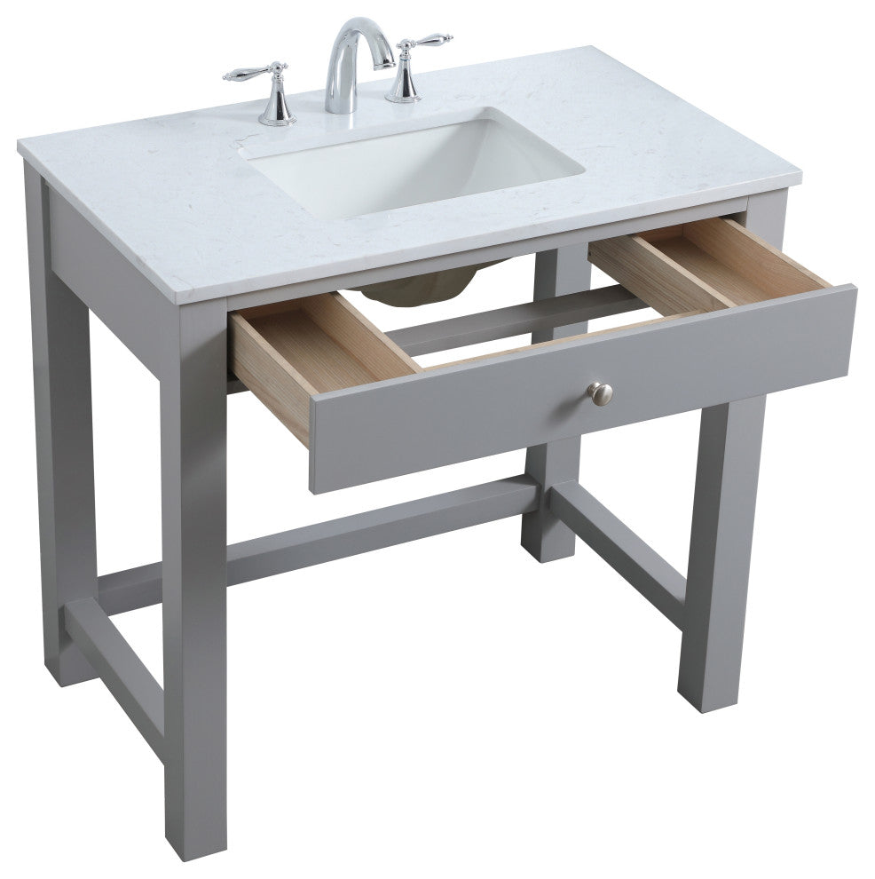 36" ADA Compliant Bathroom Vanity, Gray